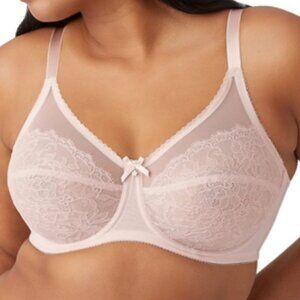 Wacoal Retro Chic Full Figure Underwire Bra - 855186 (Rose Dust, 46DD)
